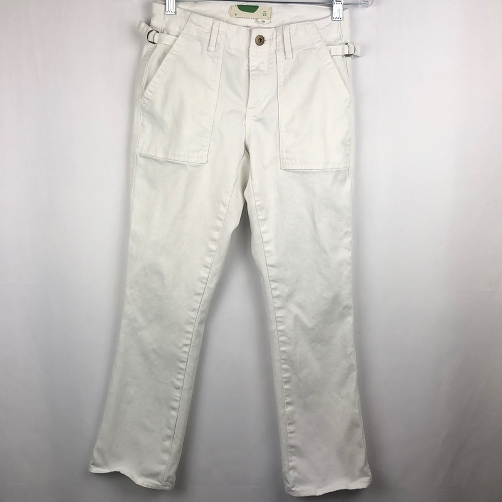 Anthropologie White Cropped Pants Classic Style